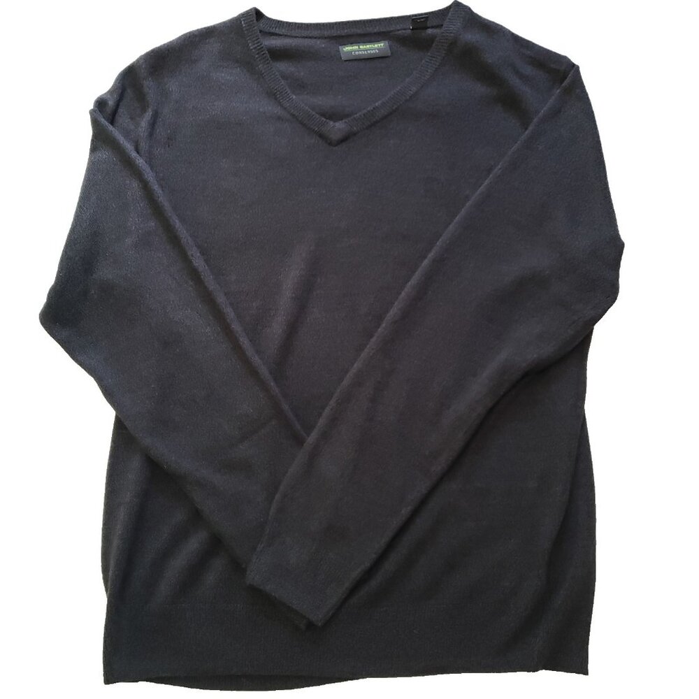 John Bartlett Consensus Sweater Men's Size Large Dark Gray V-Neck